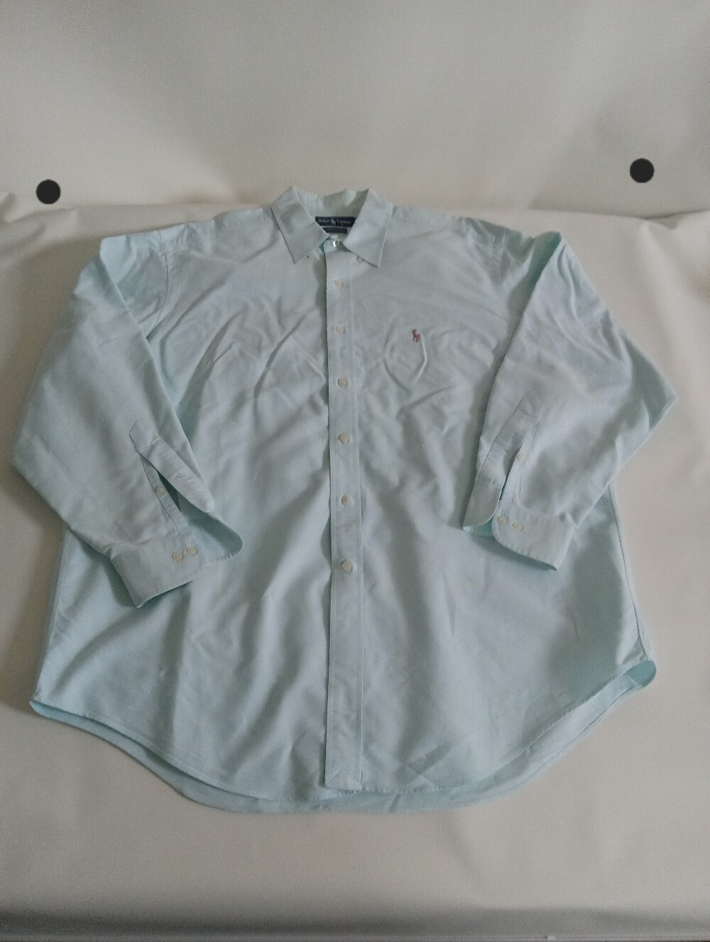 Ralph Lauren Yarmouth Shirt Mens 17.-34/35 Blue Cotton Pony Long Sleeve Button